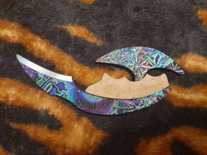 Фотография покупателя товара Сувенир деревянный "Ножик Керамбит с защитой пальцев", цвет ледяная закалка - Фото 3