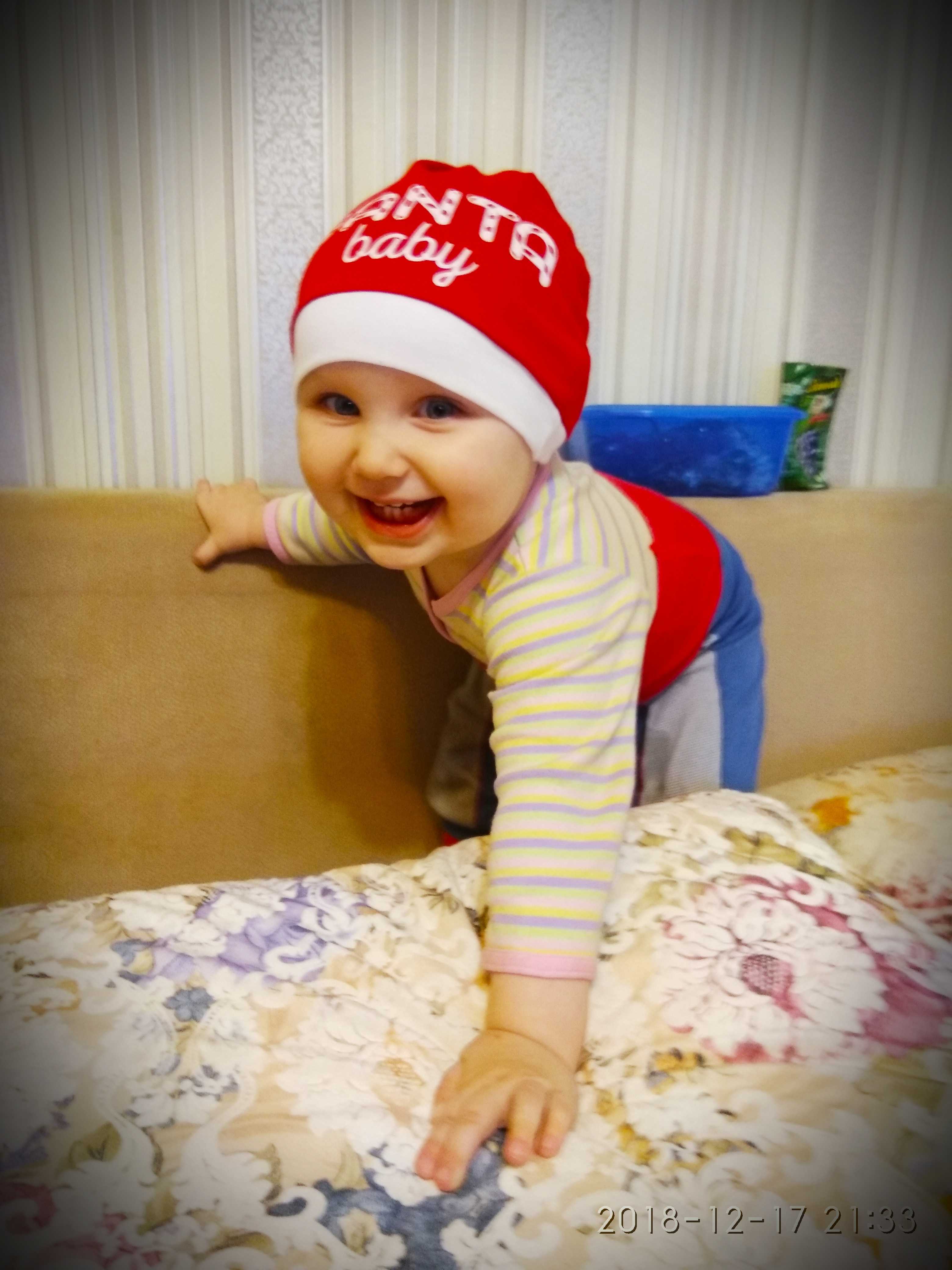 Фотография покупателя товара Чепчик (шапочка) "Santa Baby", размер 46, 6-9 мес, 100% хл, интерлок - Фото 2