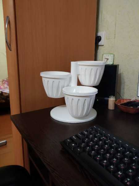 Фотография покупателя товара Кашпо многоярусное «Каскад», 3 шт, 700 мл, цвет белый - Фото 21