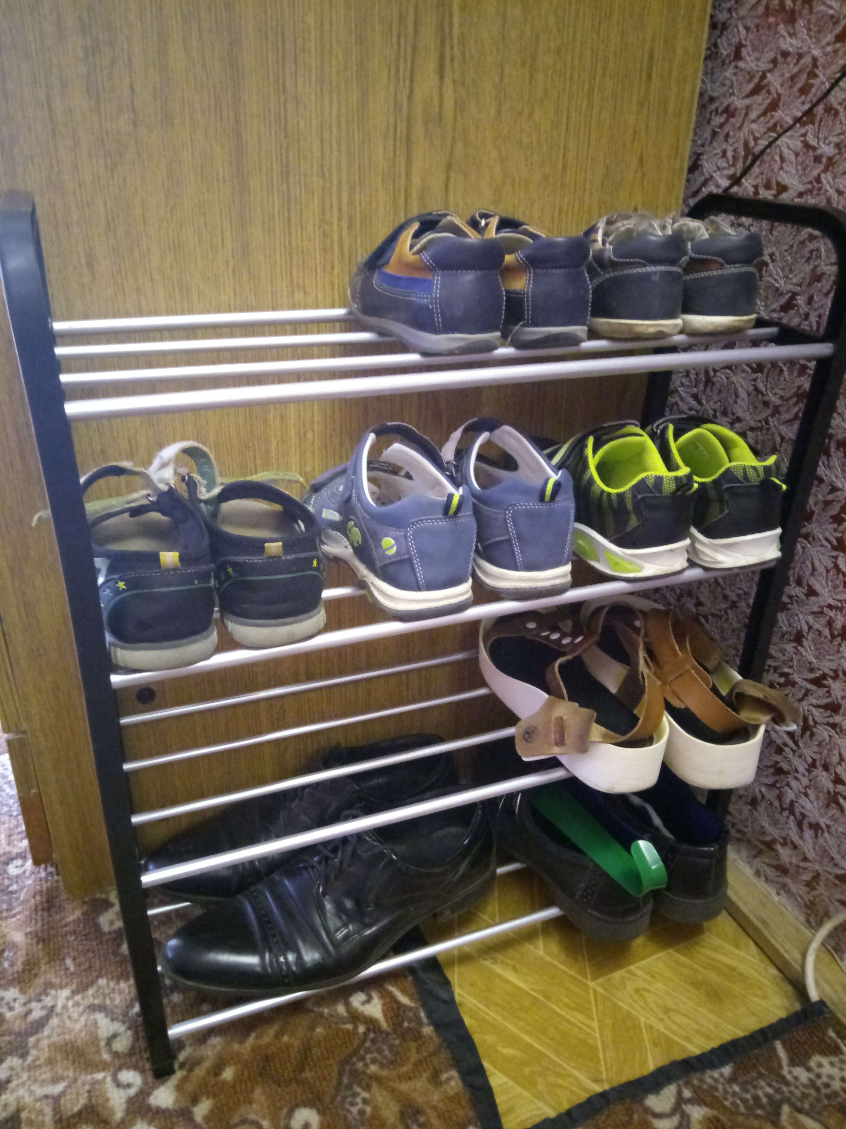 Фотография покупателя товара Обувница Доляна, 4 яруса, 50×19×59 см, цвет зелёный - Фото 42