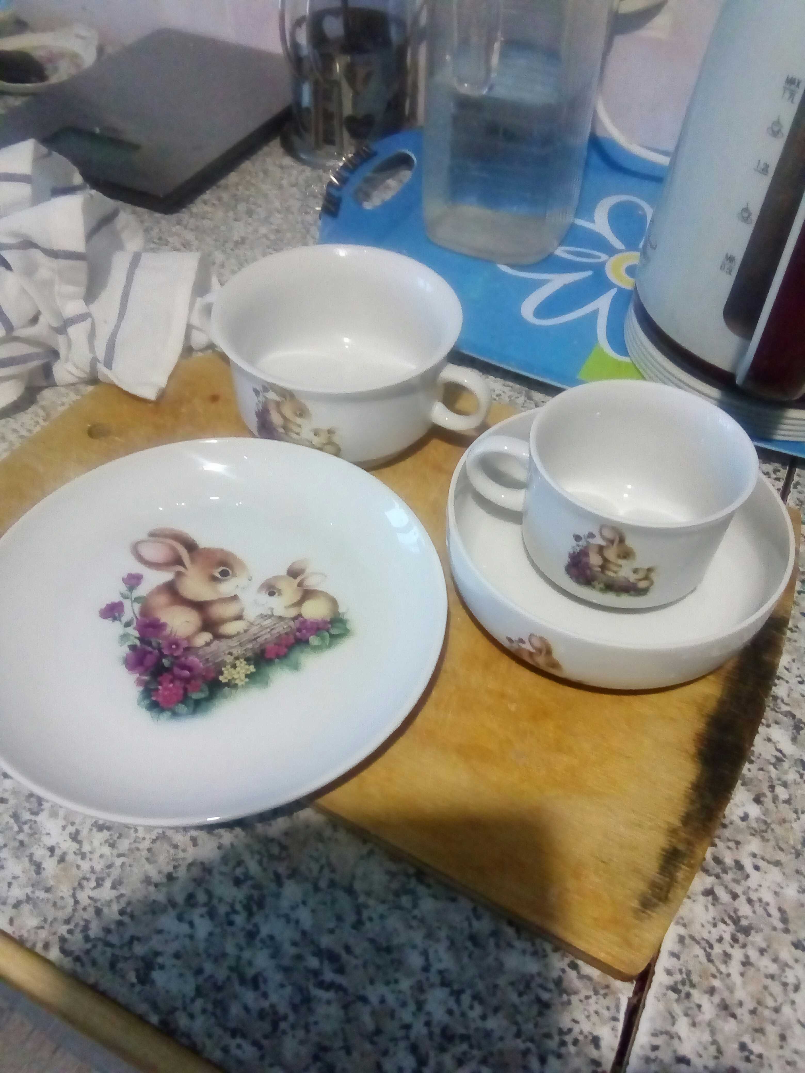 Фотография покупателя товара Набор детской посуды, 4 предмета, МИКС - Фото 1
