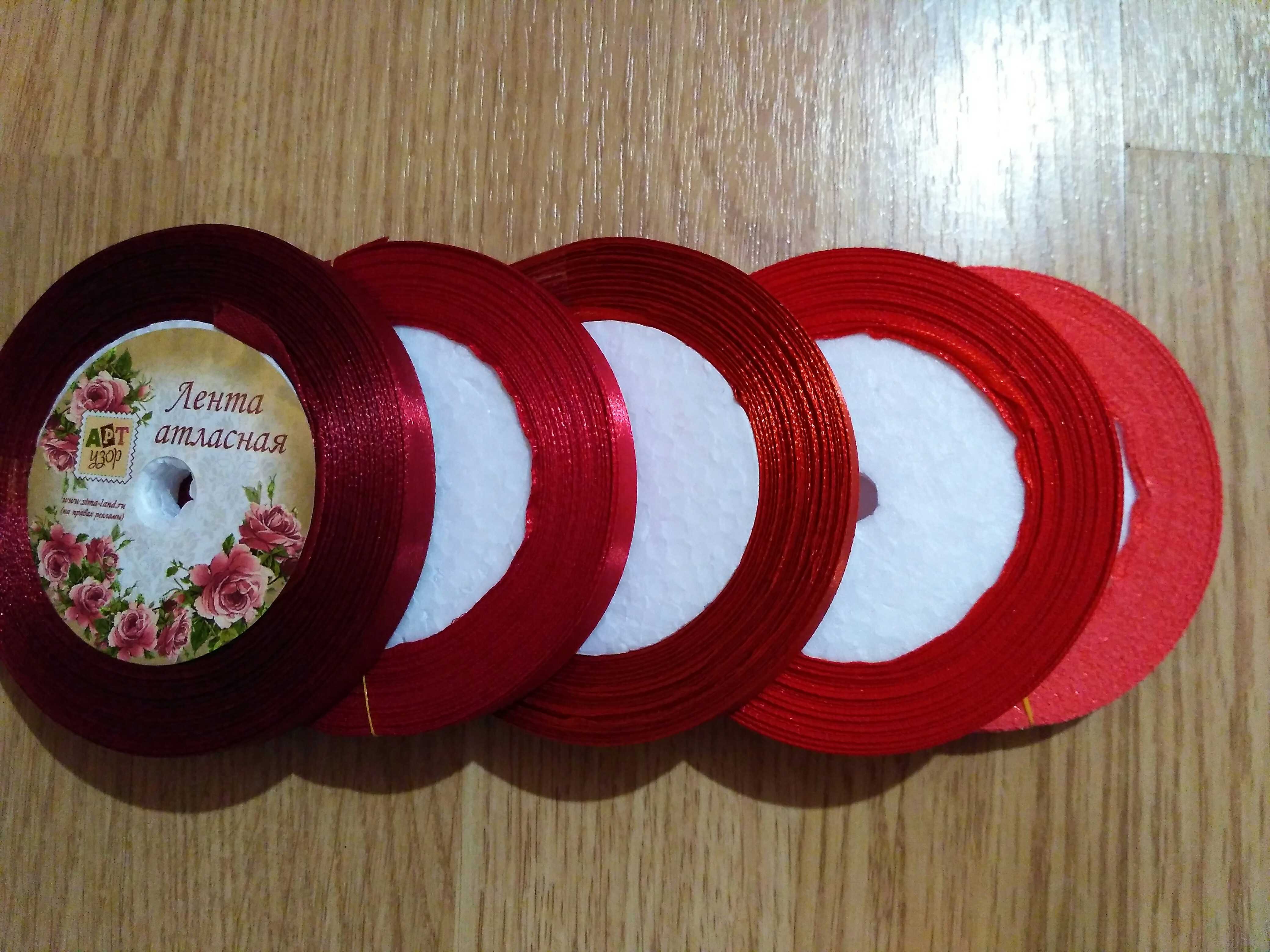 Фотография покупателя товара Набор атласных лент, 5 шт, размер 1 ленты: 10 мм × 23 ± 1 м, цвет красный спектр - Фото 5