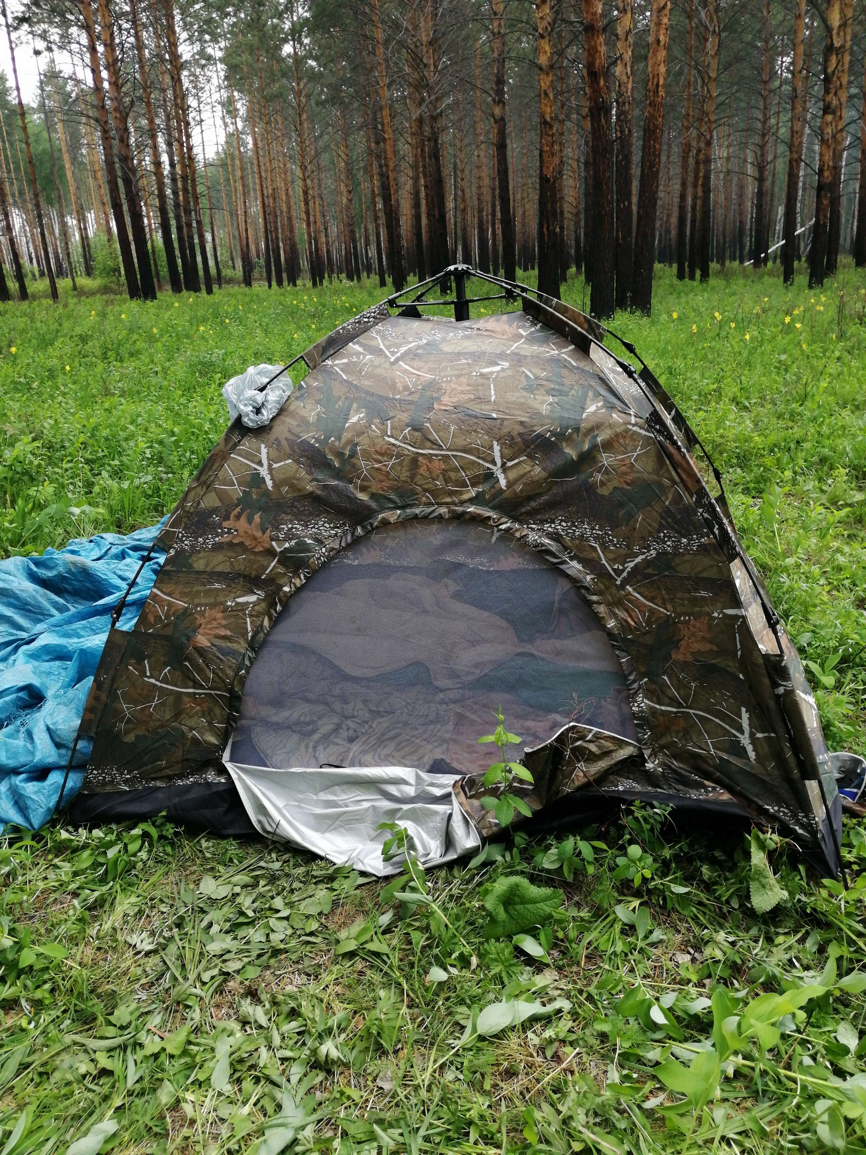 Фотография покупателя товара Палатка-автомат 220 х 220 х 150 см, цвет лес - Фото 1