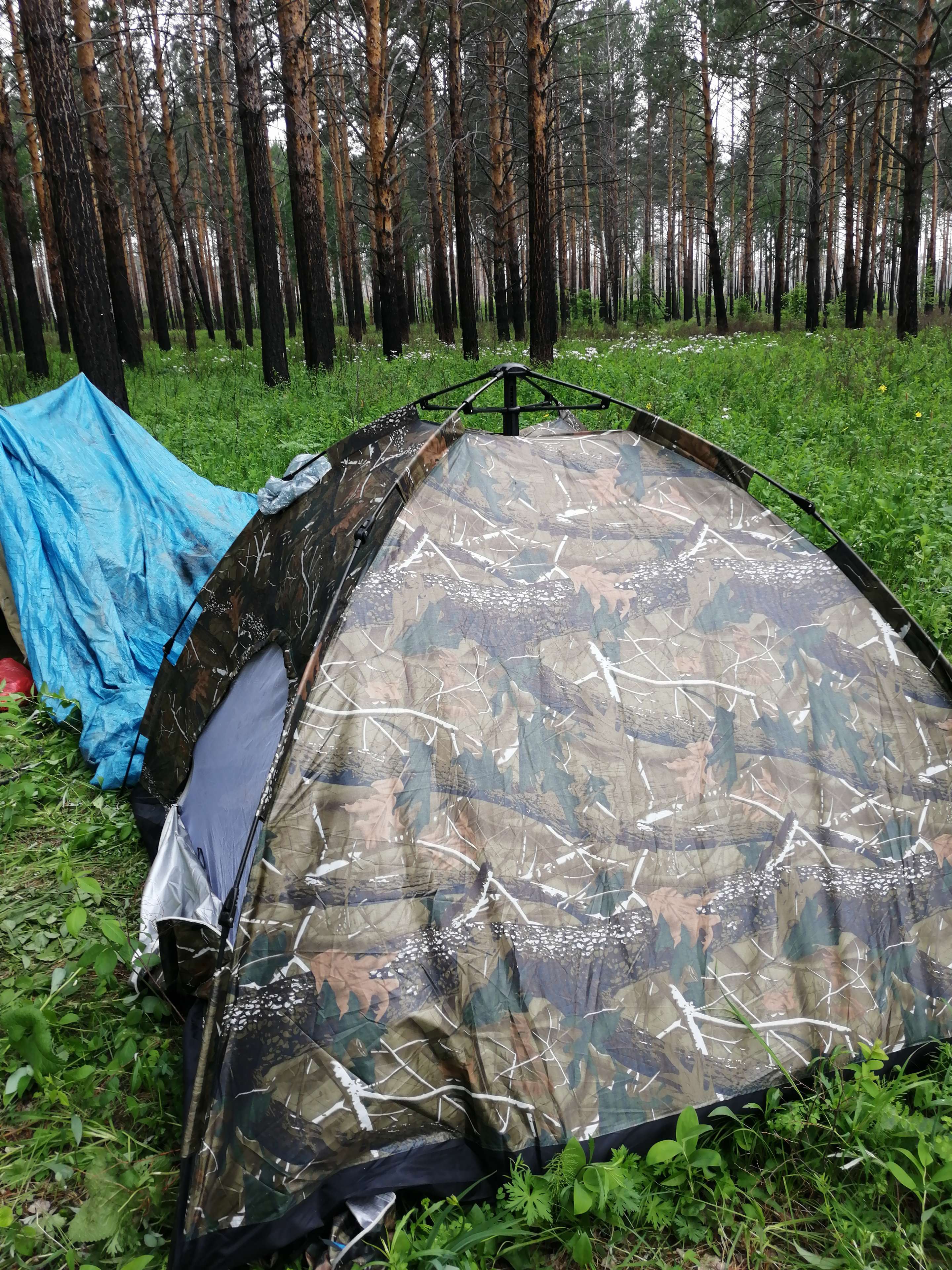 Фотография покупателя товара Палатка-автомат 220 х 220 х 150 см, цвет лес