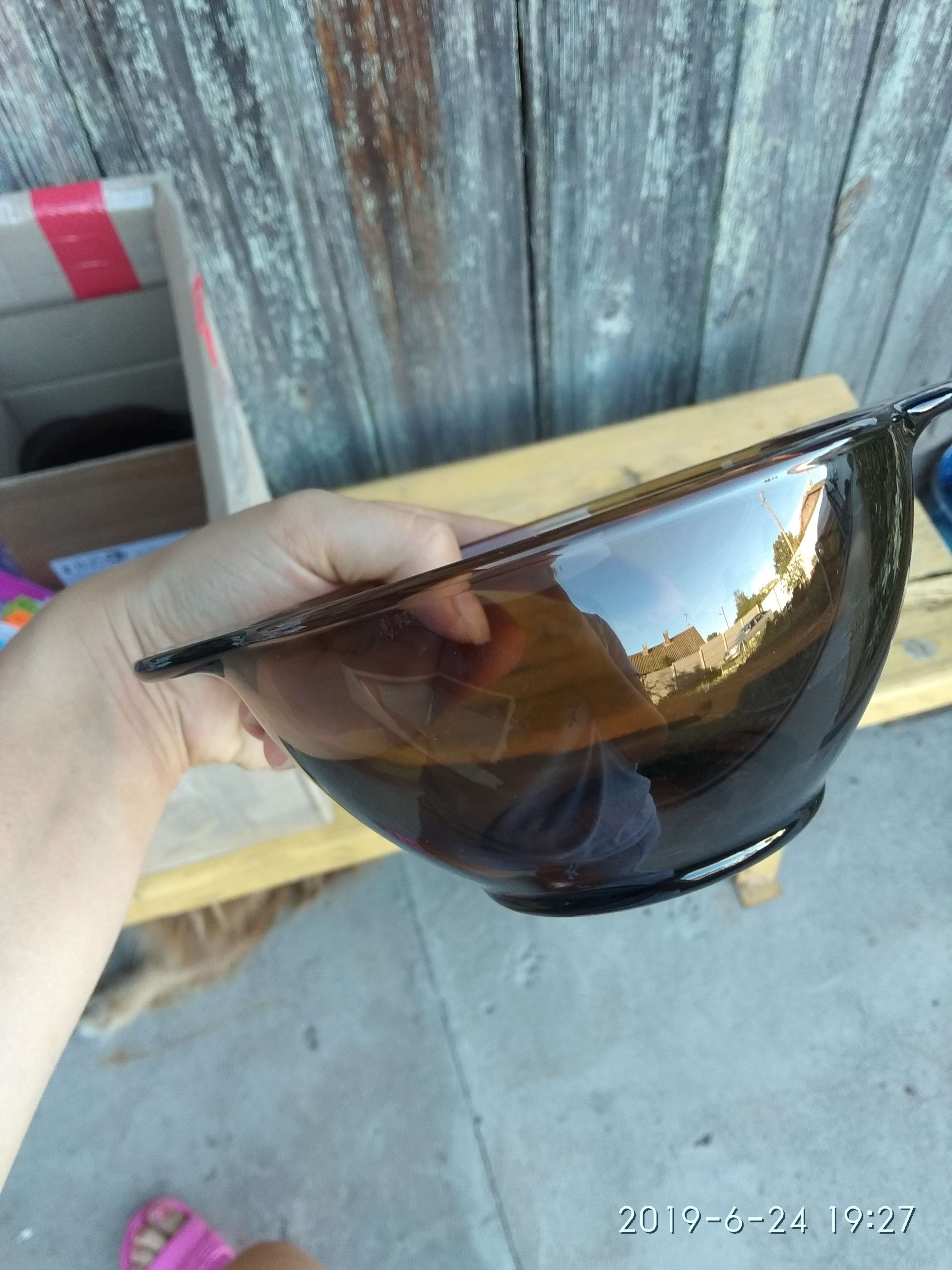 Фотография покупателя товара Бульонница стеклянная «Дымчатая», 560 мл, цвет коричневый