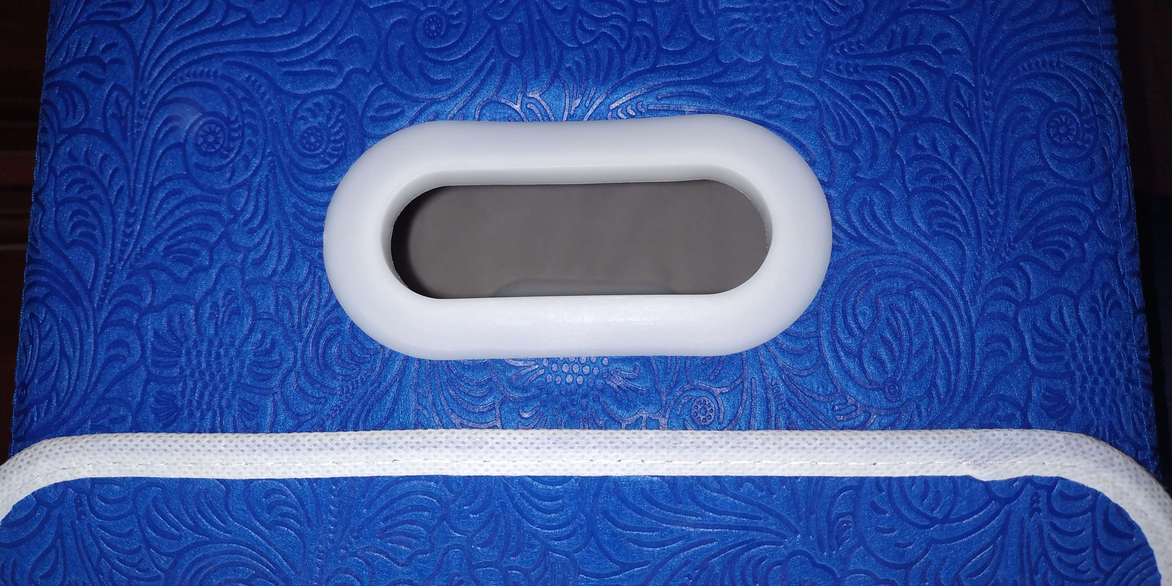 Фотография покупателя товара Короб стеллажный для хранения с крышкой 25×25×25 см «Вензель», цвет синий - Фото 1