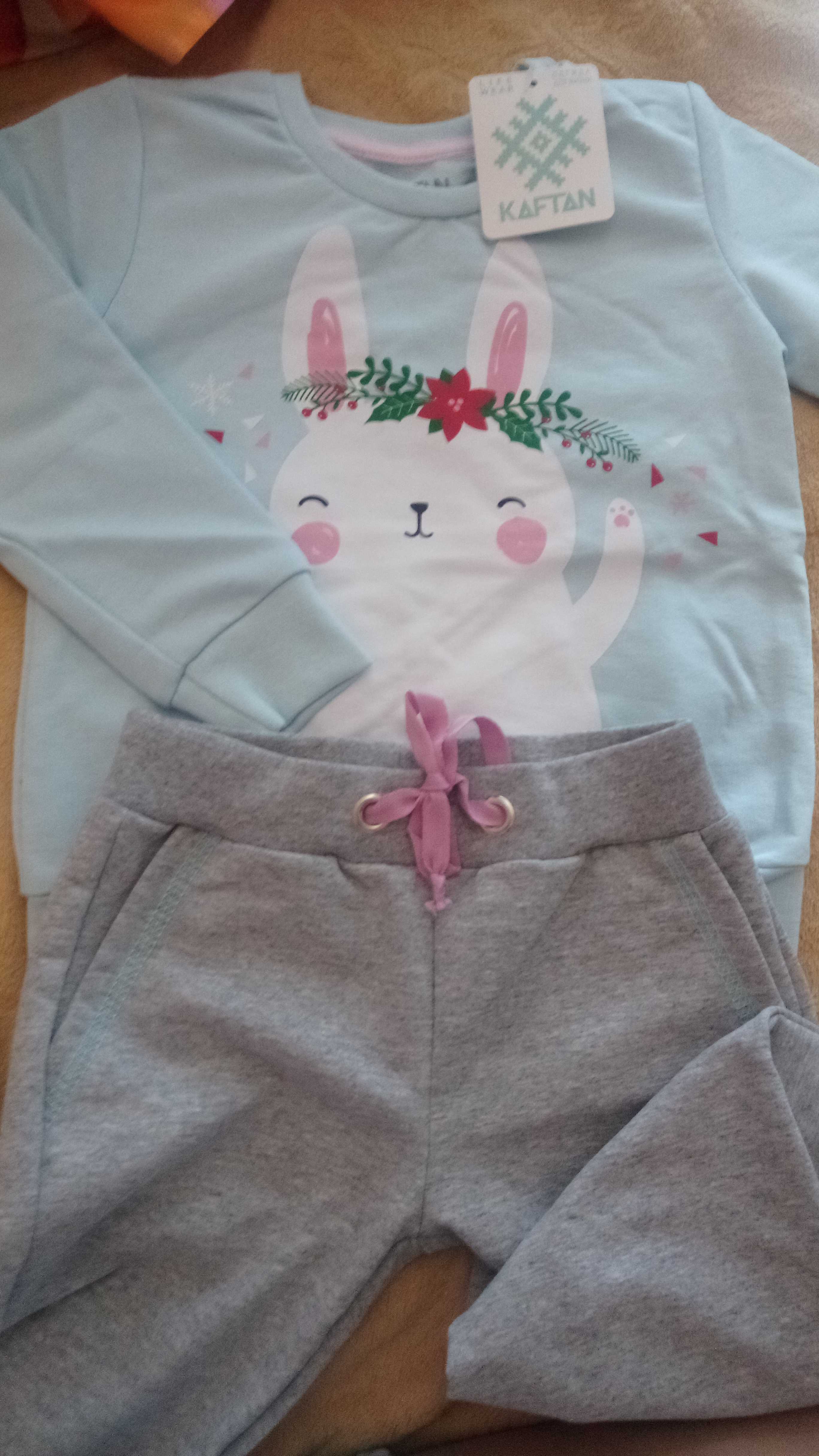 Фотография покупателя товара Комплект для девочки: джемпер и брюки KAFTAN "Зайчик", гол., серый, р-р 32, рост 110-116 см - Фото 1