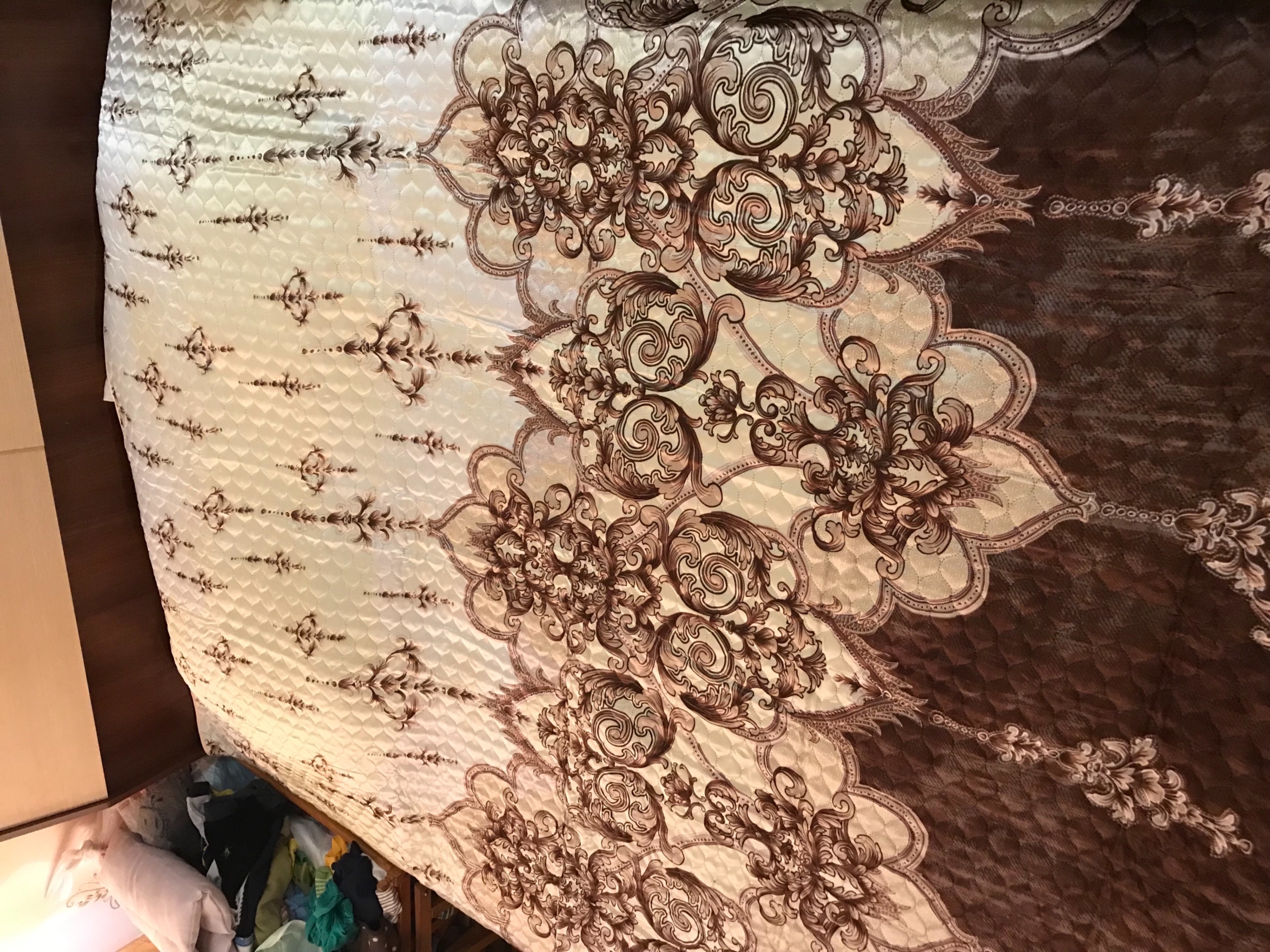 Фотография покупателя товара Покрывало "Этель" шёлк евро макси Восточный узор 220х240 см, искусственный шёлк 100% п/э - Фото 2