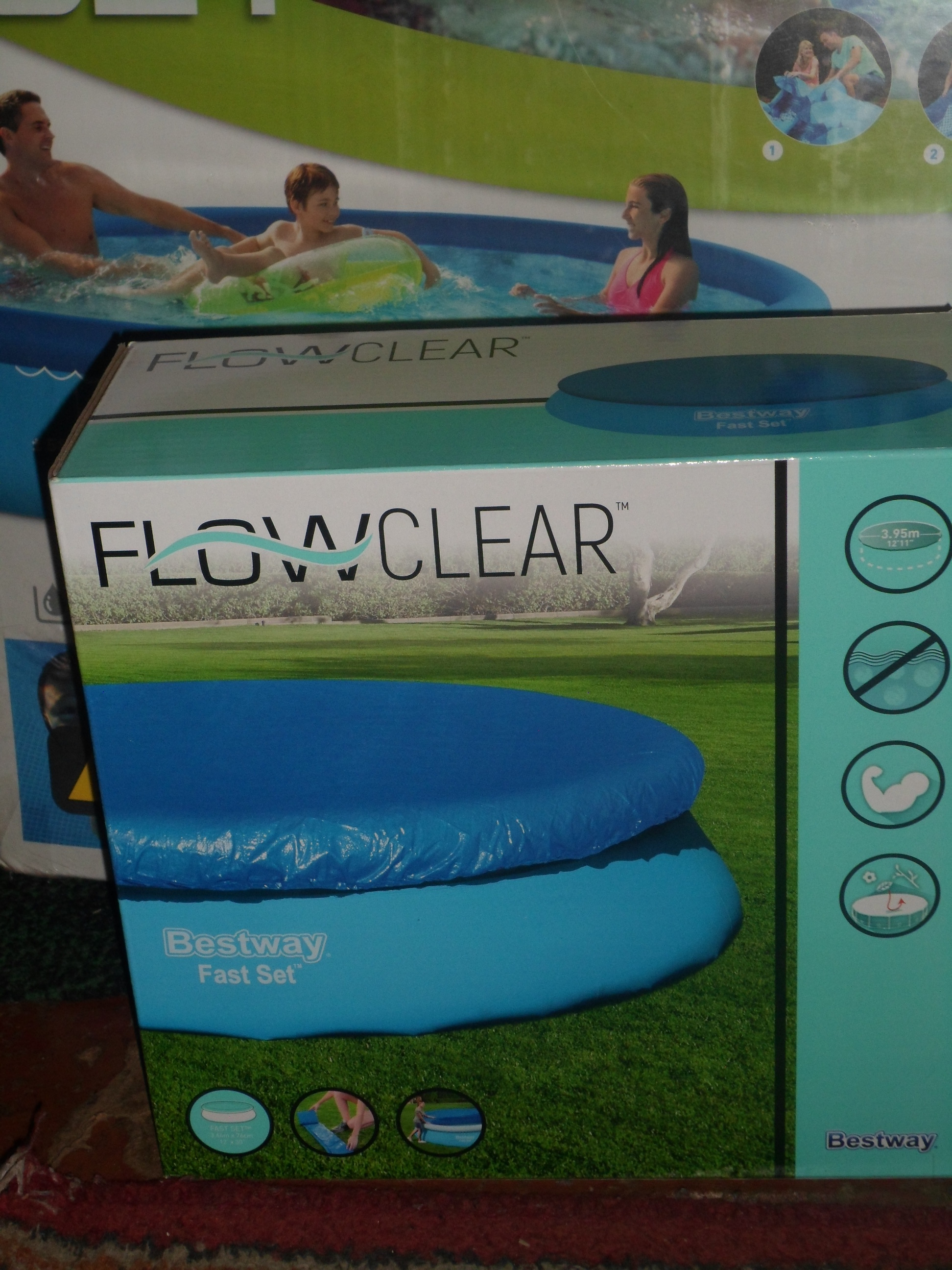 Фотография покупателя товара Тент для бассейнов с надувным бортом d=366 см, 58034 Bestway - Фото 1