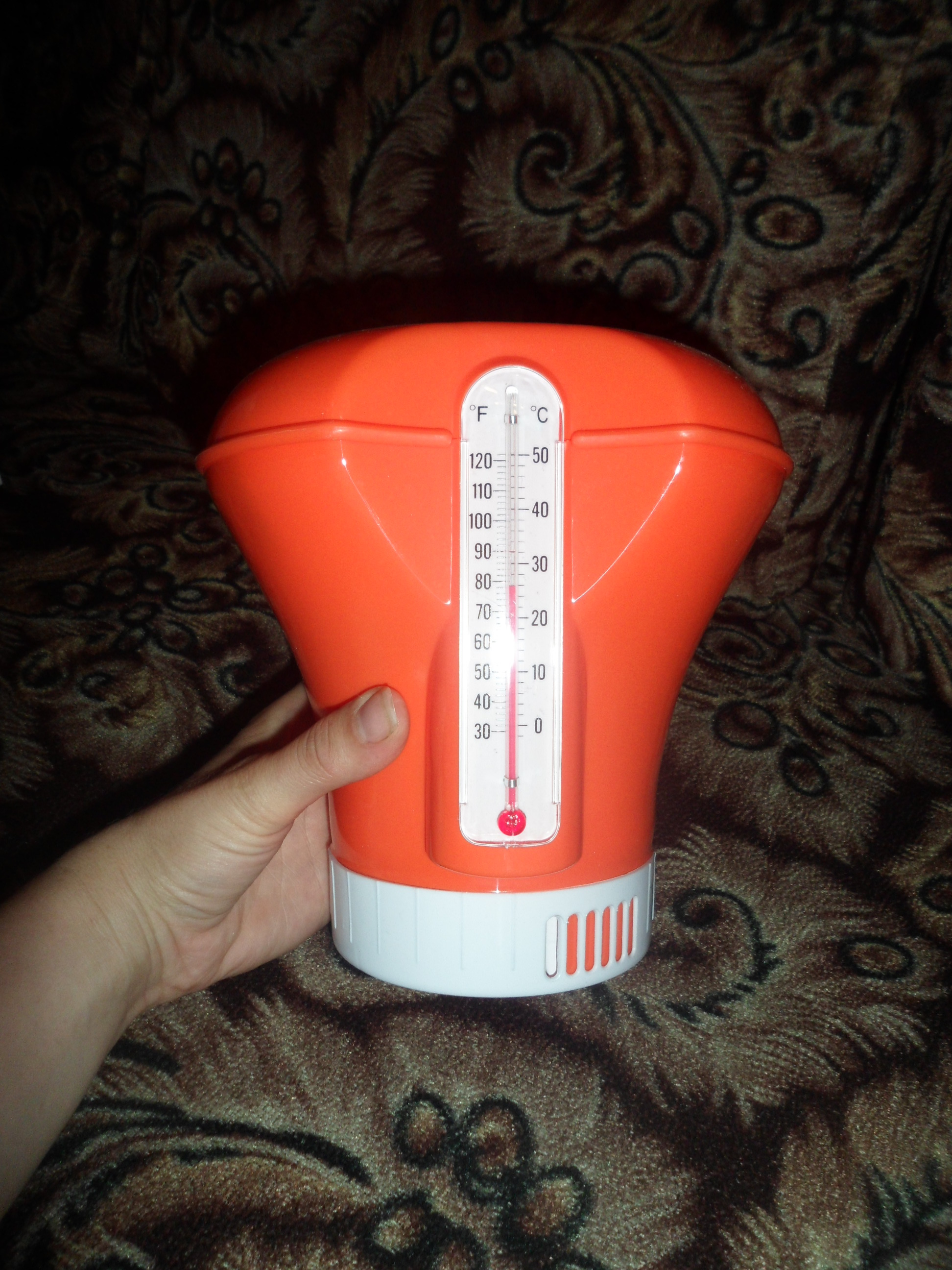 Фотография покупателя товара Дозатор плавающий с термометром, 18.5 см, цвет МИКС, 58209 Bestway - Фото 1