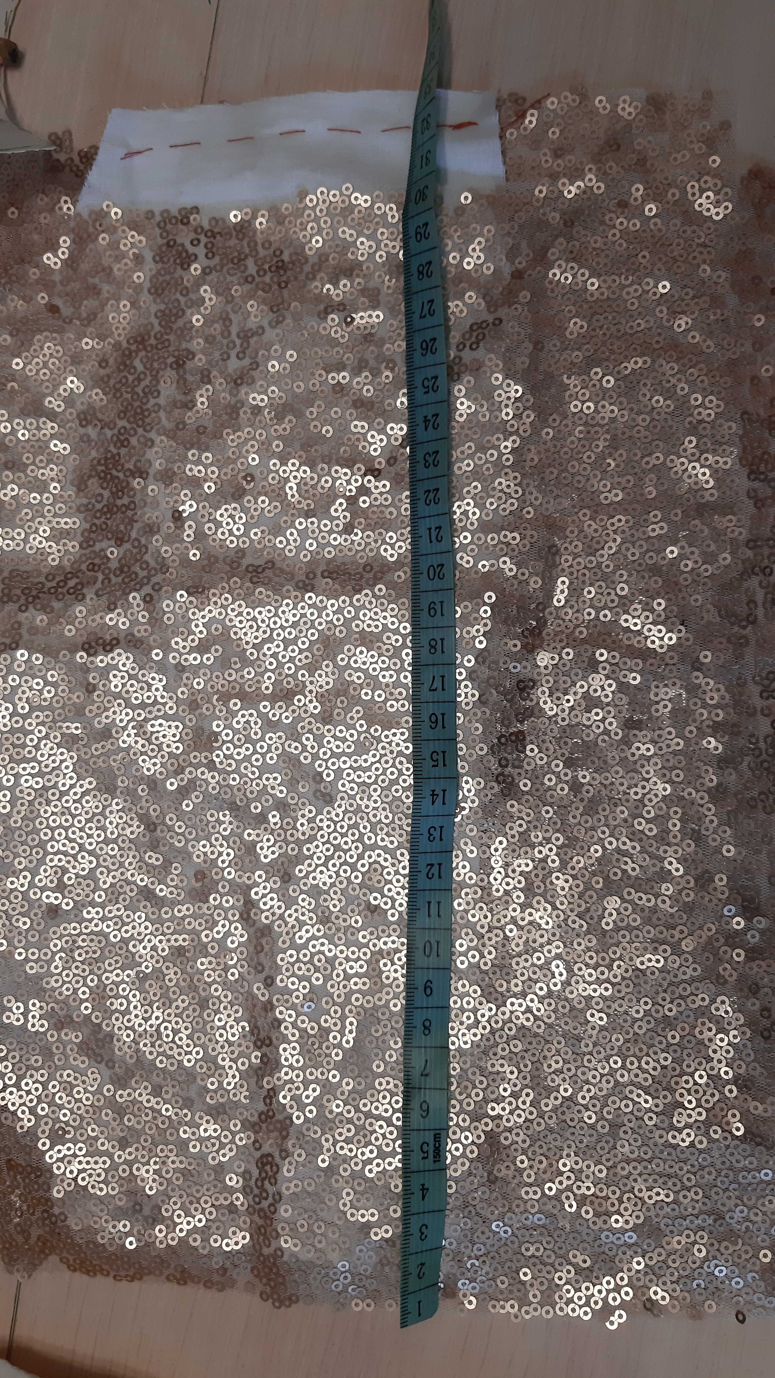 Фотография покупателя товара Ткань для пэчворка «Матово‒золотая» пайетки, 33 × 33 см - Фото 1