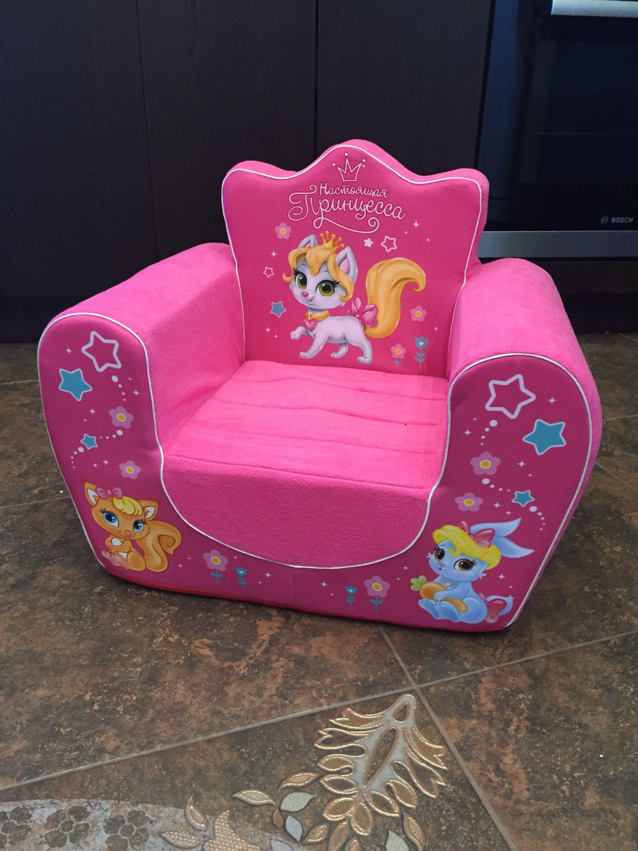 Фотография покупателя товара Мягкая игрушка-кресло «Настоящая принцесса», цвет розовый - Фото 4
