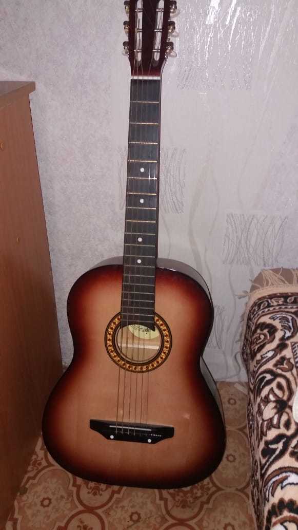Фотография покупателя товара Акустическая гитара 6-ти струнная, менз. 650мм., струны металл - Фото 1