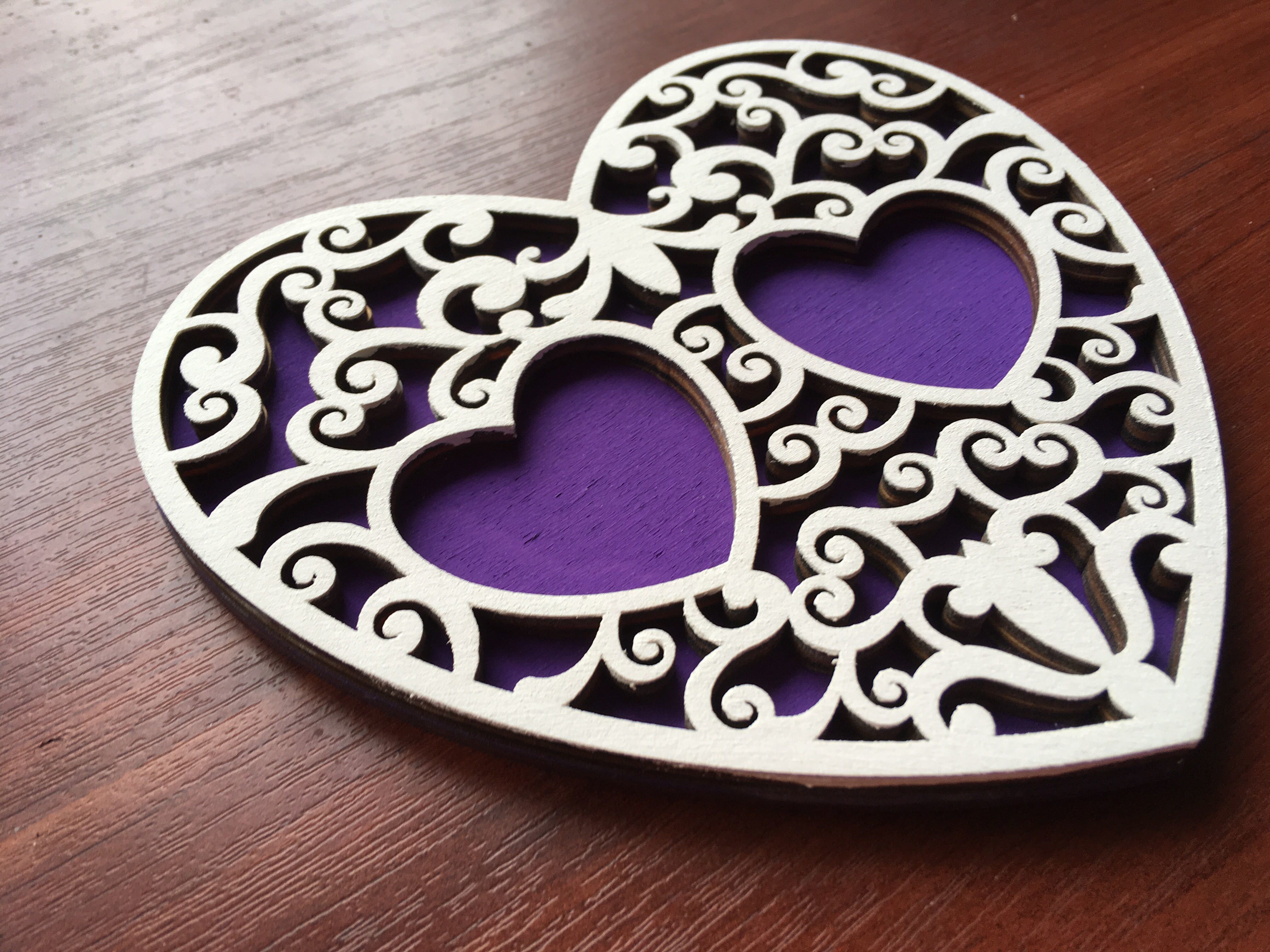 Фотография покупателя товара Подставка под кольца "Фиолетовое сердце" резное - Фото 4