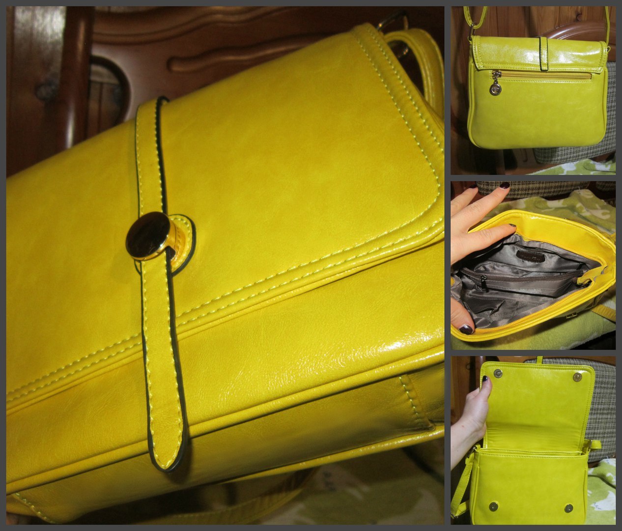 Фотография покупателя товара Сумка женская, отдел на молнии, наружный карман, регулируемый ремень, цвет жёлтый - Фото 1
