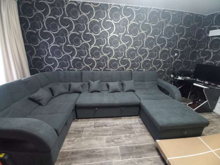 Фотография покупателя товара П-образный диван «Майами 4», механизм венеция, универсальный, велюр, селфи 07/подушки 07 - Фото 8