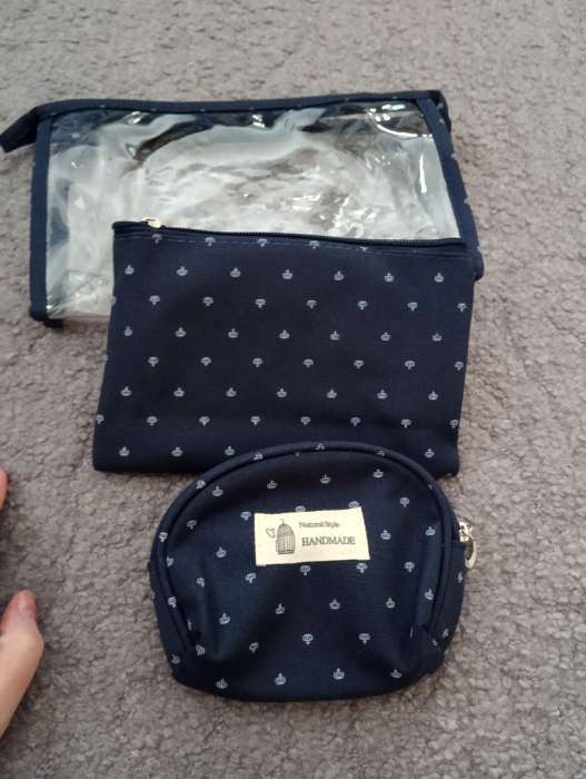 Фотография покупателя товара Набор косметичек 3 в 1 на молниях, цвет мятный - Фото 1