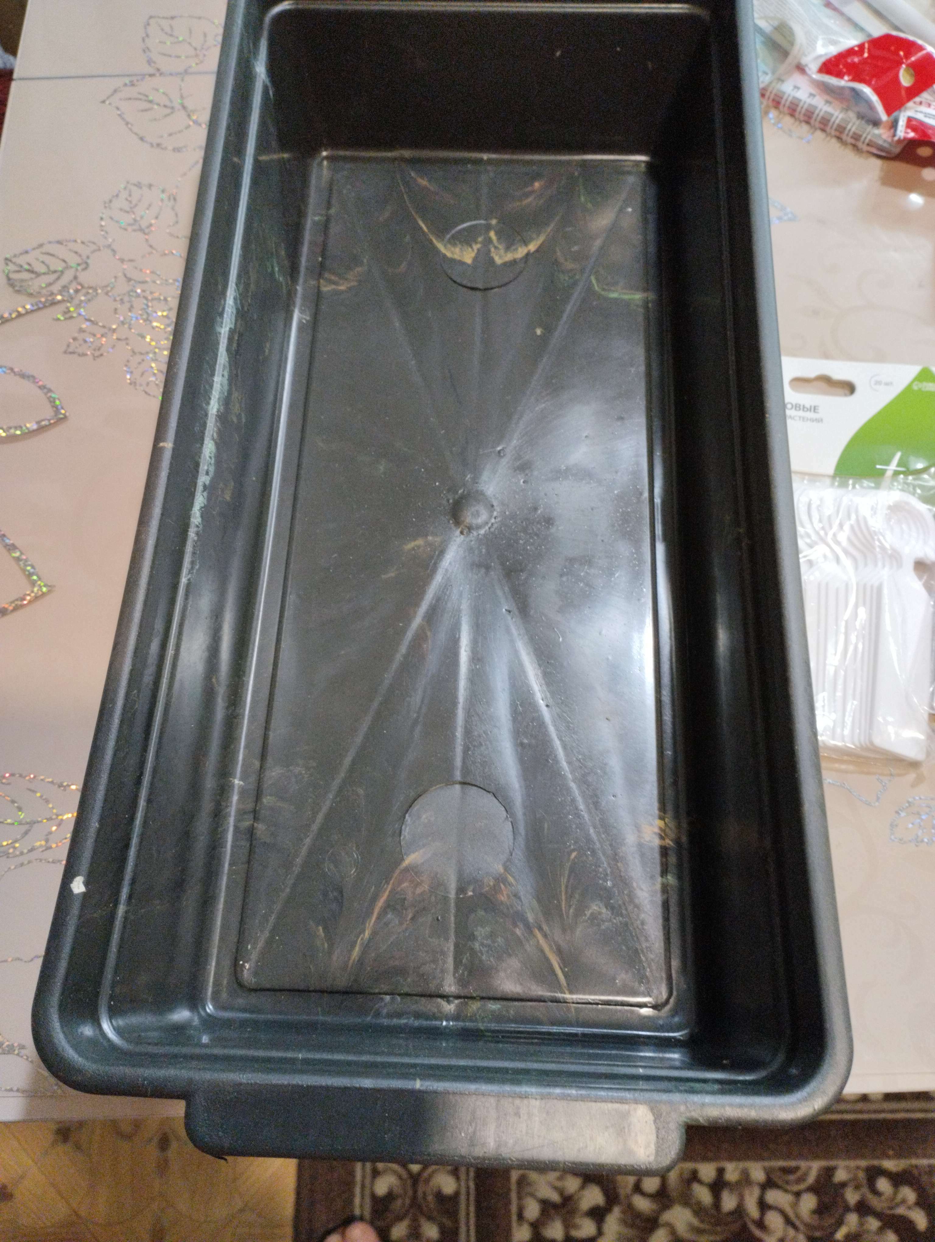 Фотография покупателя товара Ящик для рассады, 45 × 20 × 10 см, с ручками, 5 л, чёрный, «Урожай-6» - Фото 7