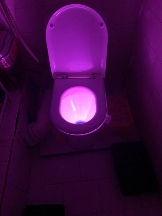 Фотография покупателя товара Светильник для туалета с датчиком движ., RGB, 3 Вт, IP68,  от бат. 3*AAA, белый - Фото 8