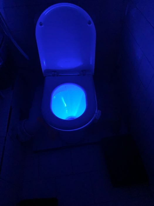 Фотография покупателя товара Светильник для туалета с датчиком движ., RGB, 3 Вт, IP68,  от бат. 3*AAA, белый - Фото 12