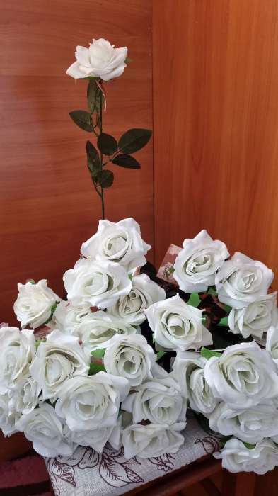 Фотография покупателя товара Цветы искусственные "Роза" 56 см d-8,5 см, красный - Фото 6