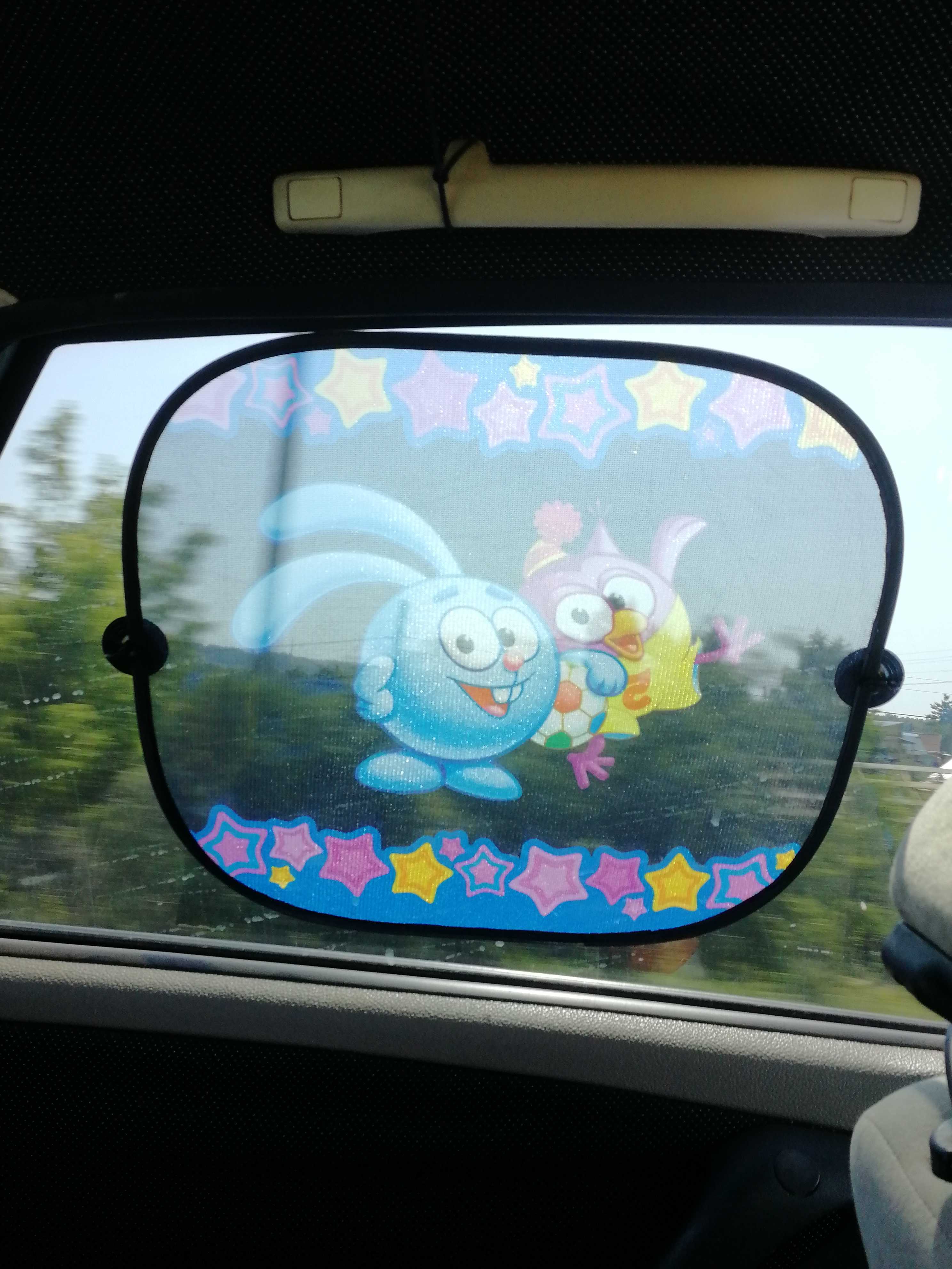 Фотография покупателя товара Шторка - экран на боковое окно "Смешарики" SM/WIN-012 Krosh, 44х36см, цвет синий/голубой, 2 шт - Фото 1