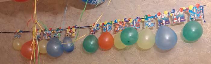 Фотография покупателя товара Набор «С днём рождения», гирлянда, шары - Фото 1