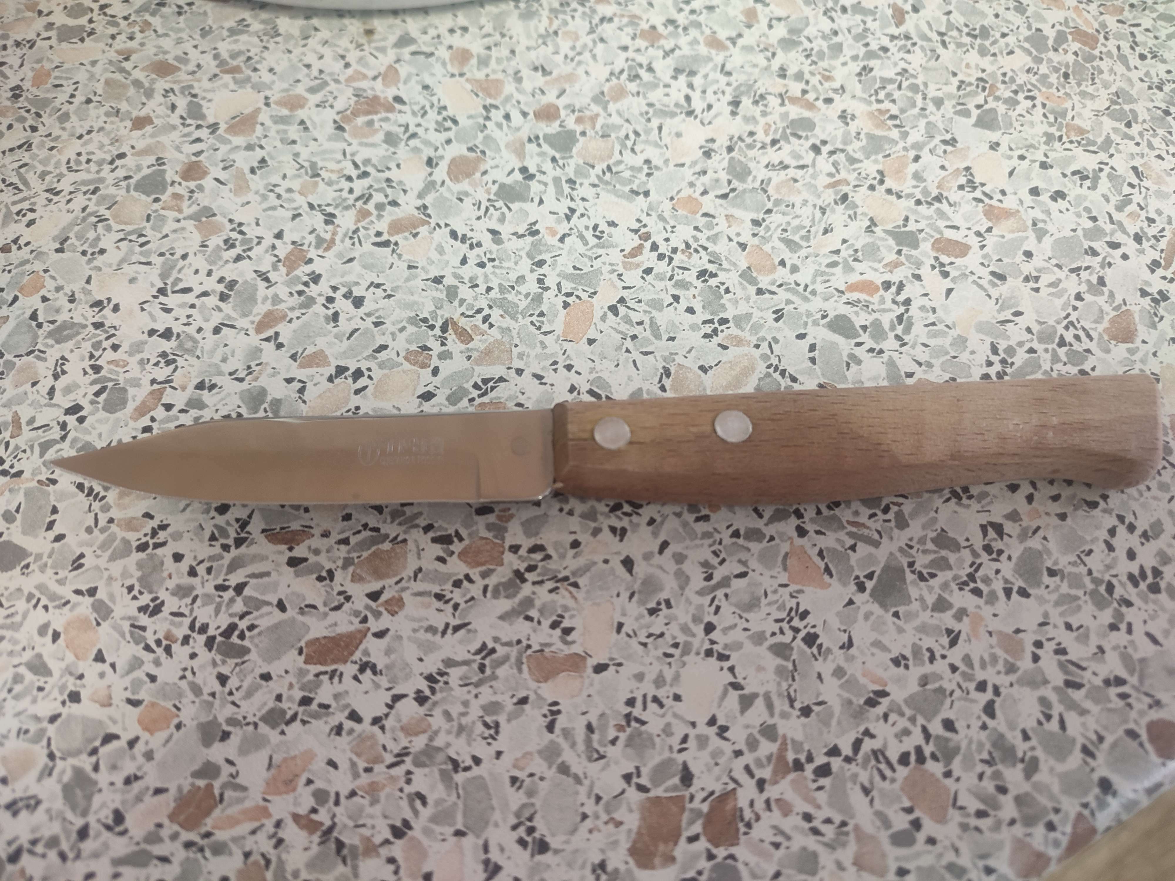 Фотография покупателя товара Нож кухонный «Ретро», для овощей, лезвие 8 см, с деревянной ручкой, цвет МИКС - Фото 1