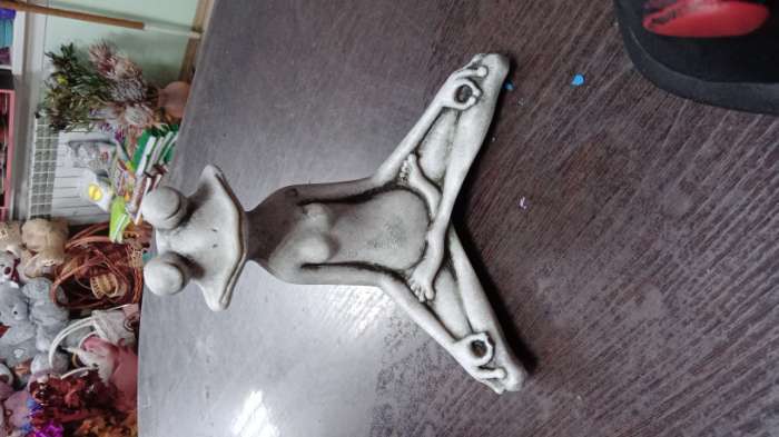 Фотография покупателя товара Фигура "Лягушка йог на шпагате" 16х21х11см, серый камень - Фото 3