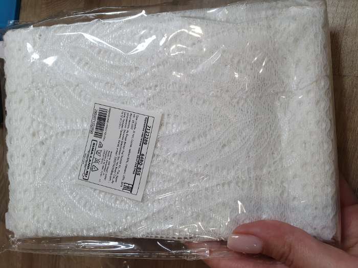 Фотография покупателя товара Кружевная эластичная ткань, 190 мм × 2,7 ± 0,5 м, цвет белый
