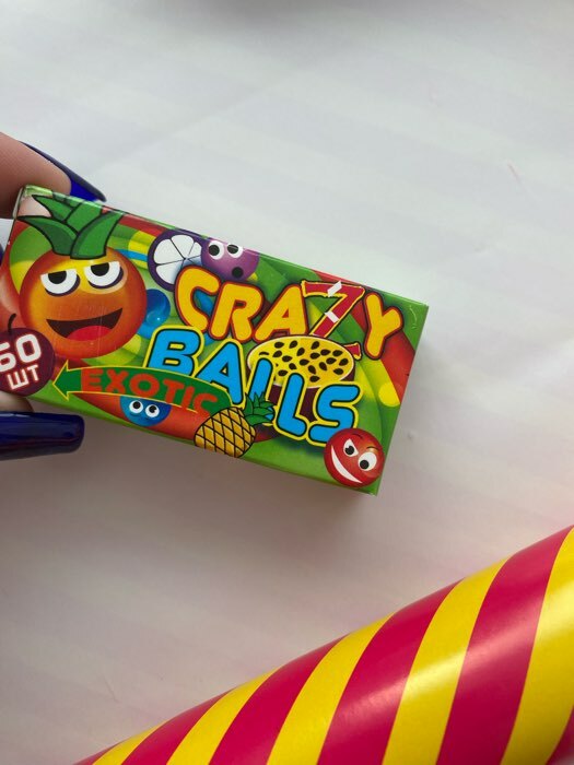 Фотография покупателя товара Драже разноцветное "Crazy balls Exotic", 60 шт. - Фото 1