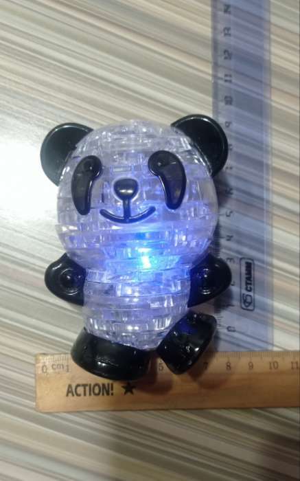 Фотография покупателя товара 3D пазл «Панда», кристаллический, 53 детали, световой эффект, цвета МИКС - Фото 6