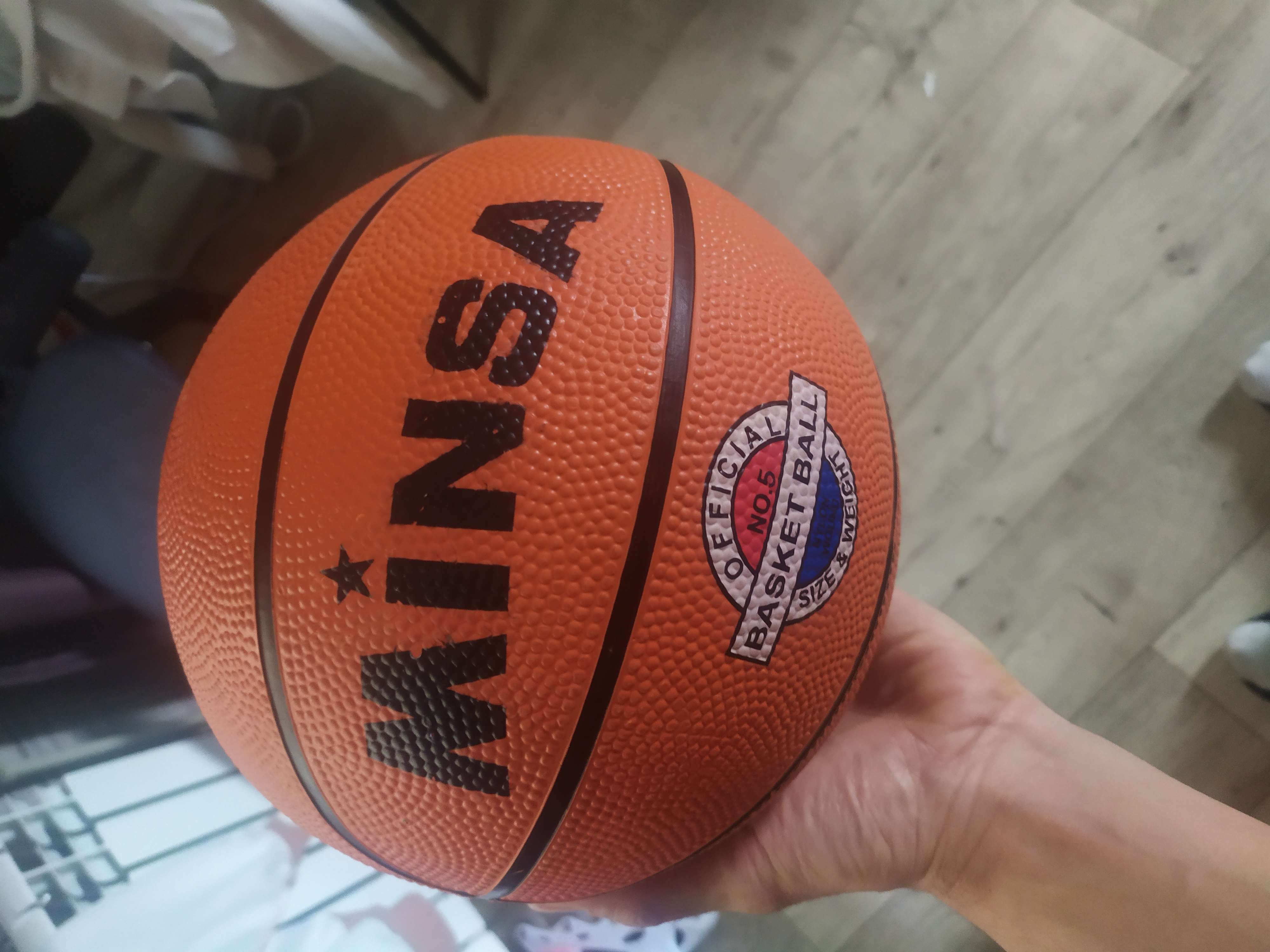 Фотография покупателя товара Мяч баскетбольный MINSA, ПВХ, клееный, 8 панелей, р. 7 - Фото 7