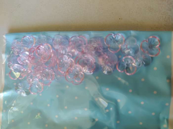 Фотография покупателя товара Бусины для творчества пластик "Шляпка для бусин" набор 50 шт прозрачный розовый 0,4х1х1 см - Фото 8