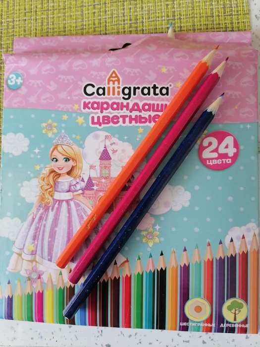 Фотография покупателя товара Карандаши 24 цвета, Calligrata, "Принцесса" - Фото 2