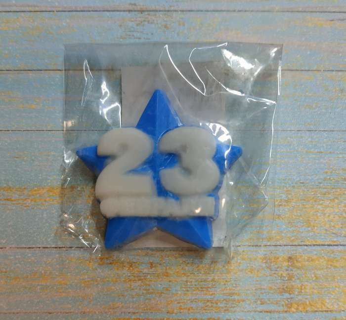 Фотография покупателя товара Фигурное мыло "23 февраля на звезде" малое, голубое с белым, 15гр - Фото 1