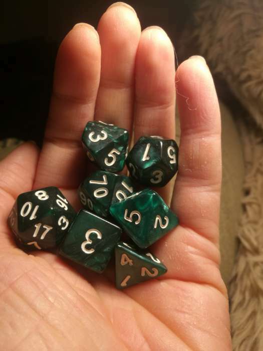 Фотография покупателя товара Кости игральные, дайсы «Темный циан» для D&D (Dungeons and Dragons, ДнД), 7 шт. - Фото 1