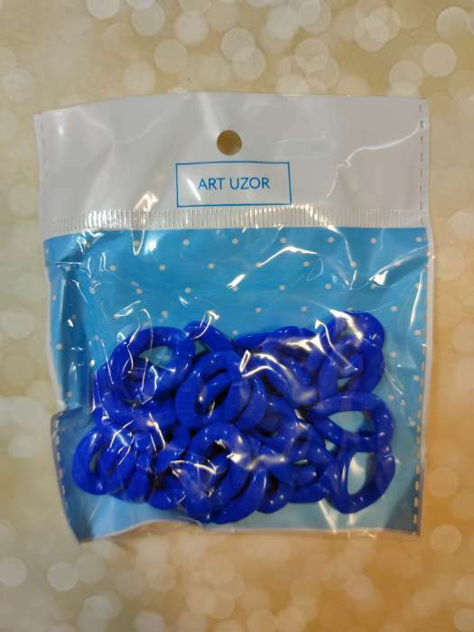 Фотография покупателя товара Декор для творчества пластик "Кольцо для цепочки" ярко-голубой набор 25 шт 2,3х1,65 см - Фото 1