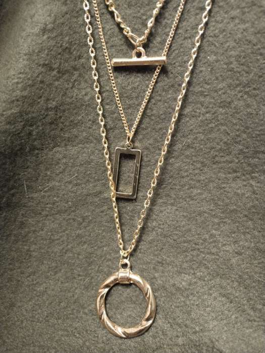 Фотография покупателя товара Кулон «Цепь» рамка с кольцом, цвет серебро, L=52 см - Фото 2