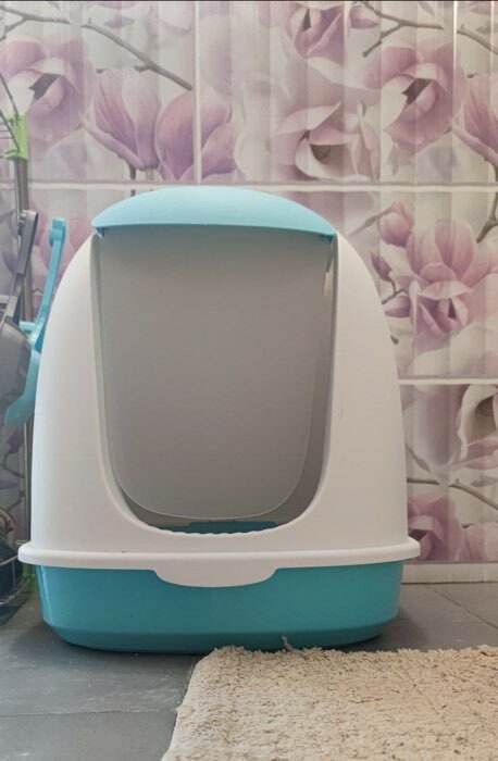 Фотография покупателя товара Туалет закрытый с совком, 47 х 40 х 39 см, бело-голубой