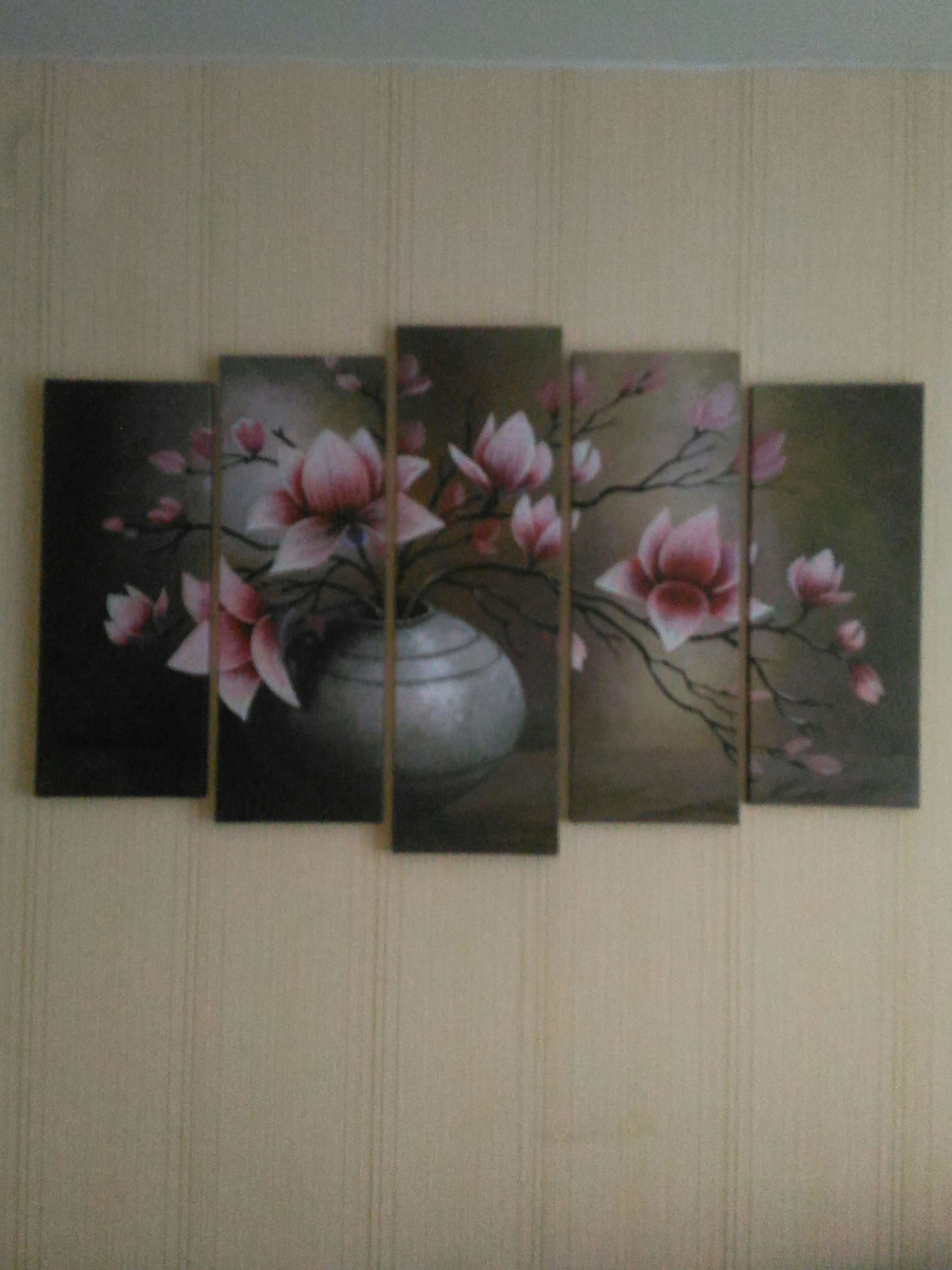 Фотография покупателя товара Картина модульная на подрамнике "Цветы в вазе"  2шт-25*71; 2шт-25*63; 1шт-25*80  125*80 см - Фото 1