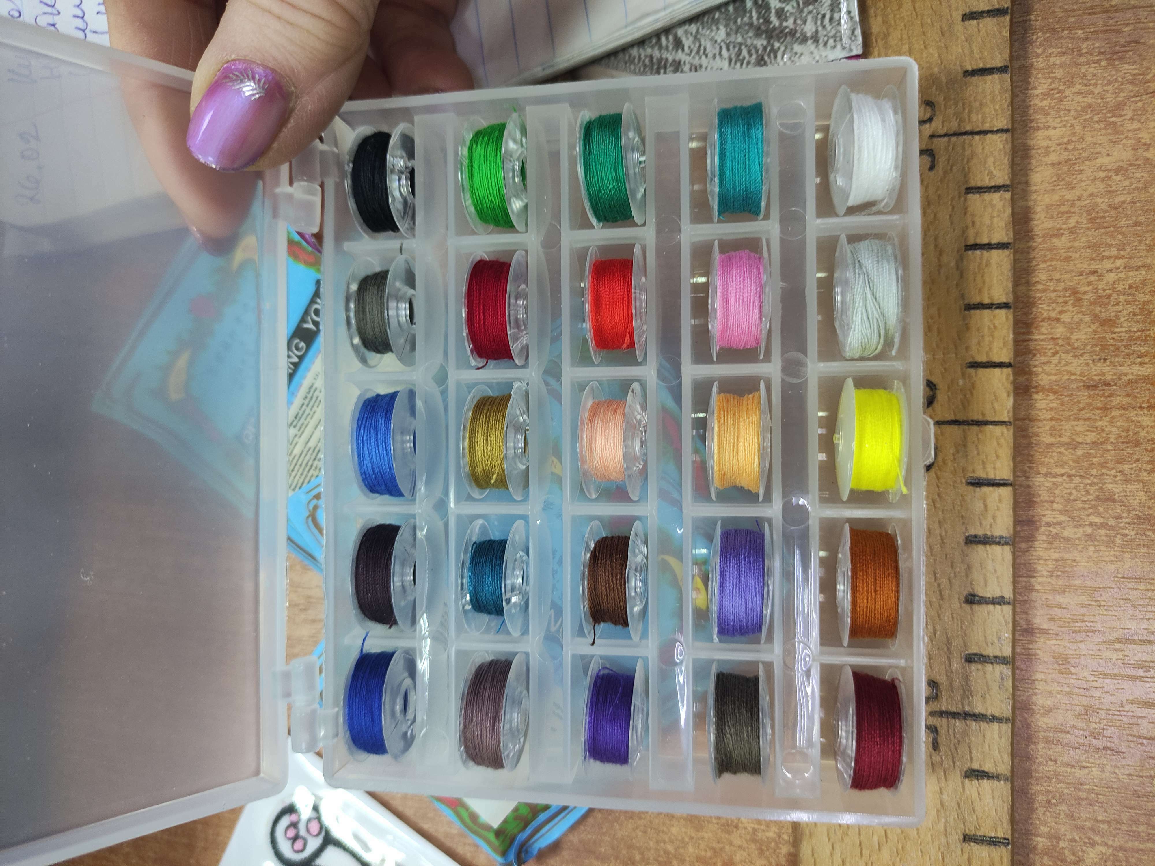 Фотография покупателя товара Набор шпулек с нитками, в органайзере, d = 20 мм, 25 шт, цвет разноцветный - Фото 21
