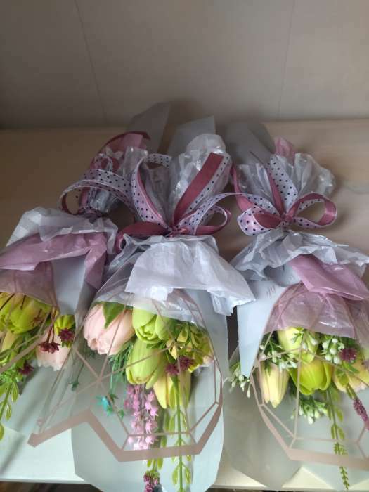 Фотография покупателя товара Конус для цветов, розовый, 60 х 15 см - Фото 9