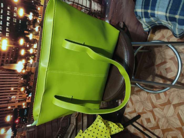 Фотография покупателя товара Сумка-шопер на молнии, цвет оливковый - Фото 1