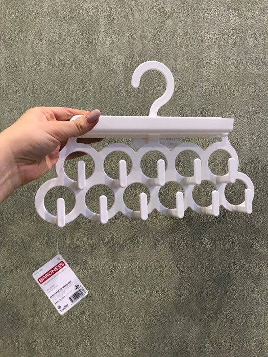 Фотография покупателя товара Вешалка универсальная для ремней и шарфов «Пэри», 11 крючков, 30×20×3 см, цвет МИКС - Фото 2