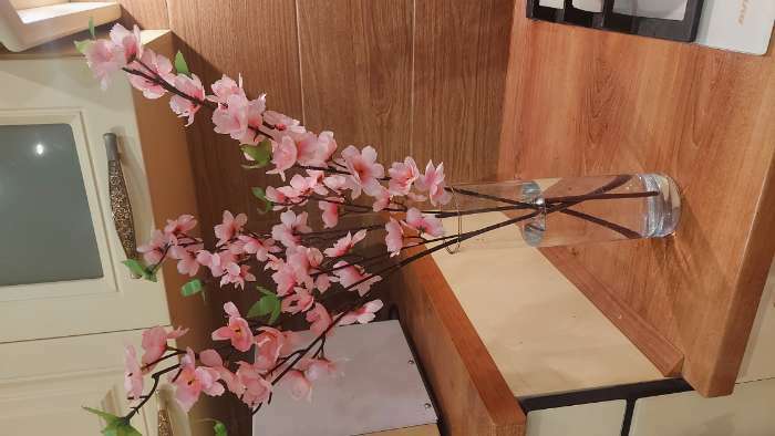 Фотография покупателя товара Цветы искусственные "Ветка яблони" 4,5х58 см, сиреневый - Фото 4