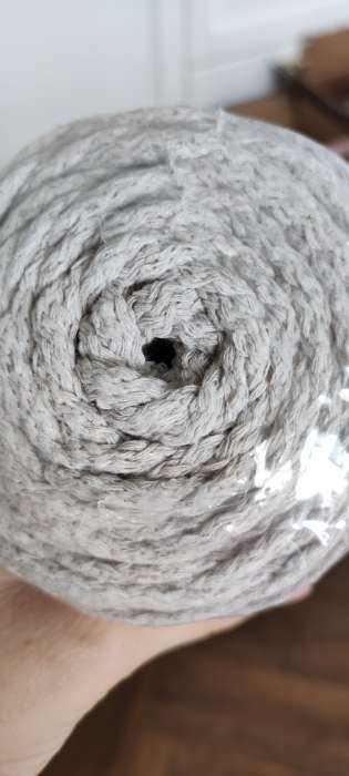 Фотография покупателя товара Шнур для вязания "Пухлый" 100% хлопок ширина 5мм 100м (суровый) - Фото 1