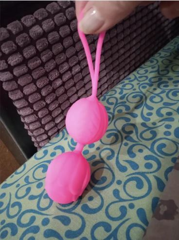 Фотография покупателя товара Вагинальные шарики «Штучки-дрючки», cиликон, цвет розовый, d=3,5 см - Фото 1