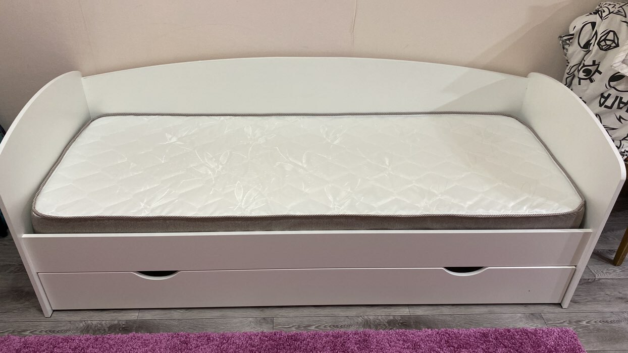 Фотография покупателя товара Кровать «Бейли», 700 × 1900 мм, с ортопедическим основанием, цвет белый - Фото 15