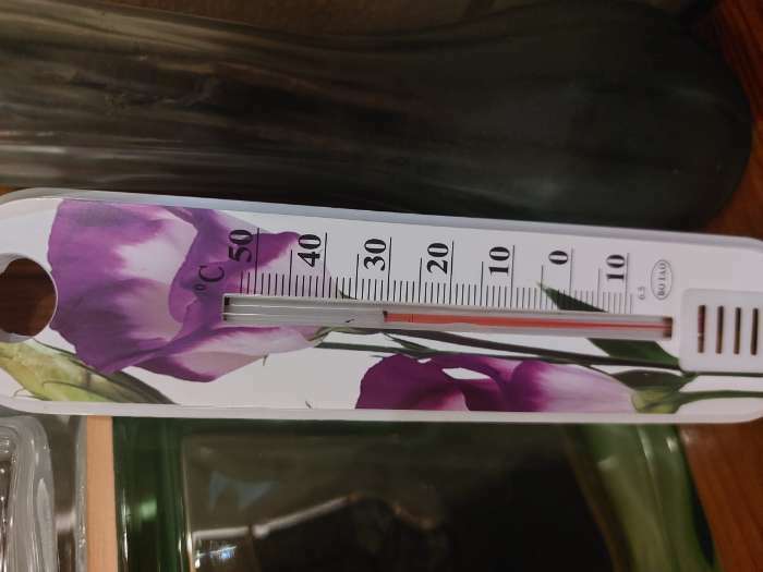 Фотография покупателя товара Пластиковый термометр комнатный "Цветок" в блистере (-10 +50), МИКС - Фото 1